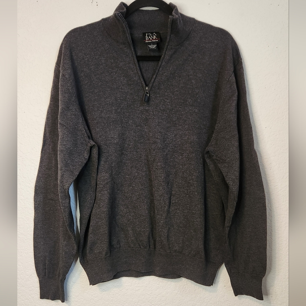 Jos. A Bank Signature Collection 100% Pima Cotton 1/4 Zip Sweater, Size L